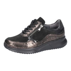 Waldlaufer 617002 601 011 ANTHRAZIT SCHWARZ półbuty damskie