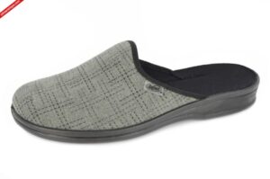 Befado 089M410 SZARY W KRATE klapki męskie