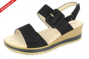 Caprice 28753-42 008 BLACK NUBUC sandały damskie