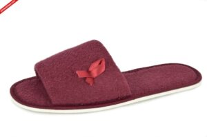 Frisco frotte bordowe kapcie damskie