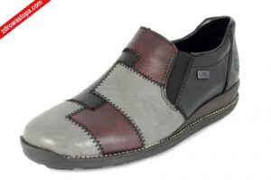 Rieker 44250-00 SCHWARZ KOMBI półbuty damskie