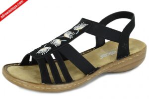 Rieker 60875-00 SCHWARZ sandały damskie