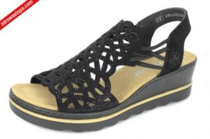 Rieker 67465-00 SCHWARZ sandały damskie