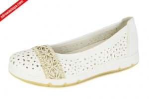 Rieker L3062-80 WEISS baleriny damskie