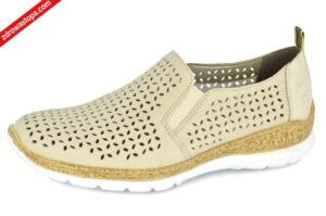 Rieker N4251-60 BEIGE półbuty damskie