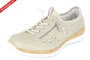 Rieker N42P6-62 BEIGE półbuty damskie