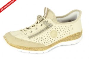 Rieker N42V3-60 BEIGE półbuty damskie