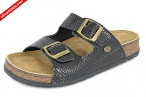 Solo 0171 CZARNY WĄŻ klapki damskie