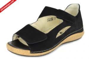 Waldlaufer 681K80 200 001 SCHWARZ sandały damskie