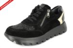 Waldlaufer 993004 801 540 SCHWARZ GOLD półbuty damskie