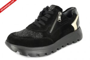 Waldlaufer 993004 801 540 SCHWARZ GOLD półbuty damskie